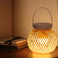 WINTHORPE HANDWOVEN BAMBOO TABLE LANTERN WITH CARRYING HANDLE