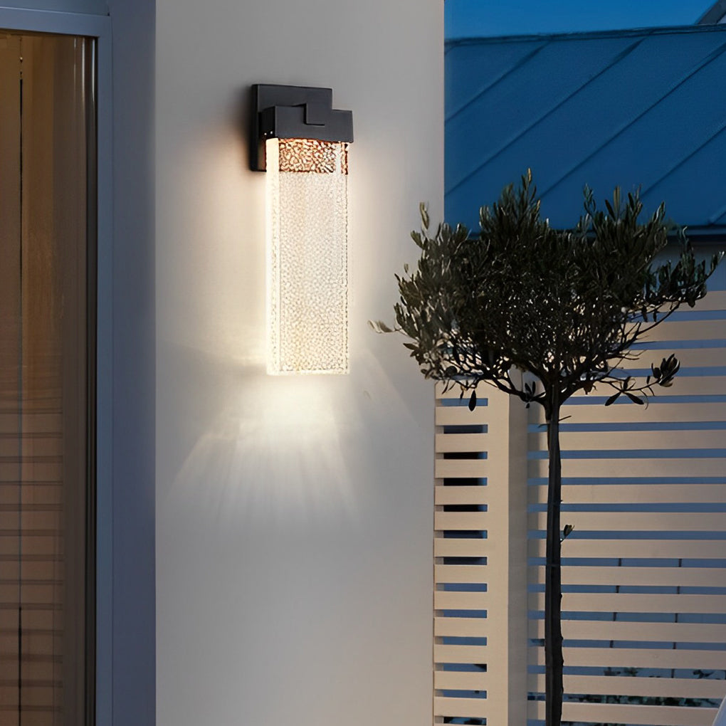 WINDSOR RECTANGULAR BUBBLE CRYSTAL OUTDOOR WALL SCONCE