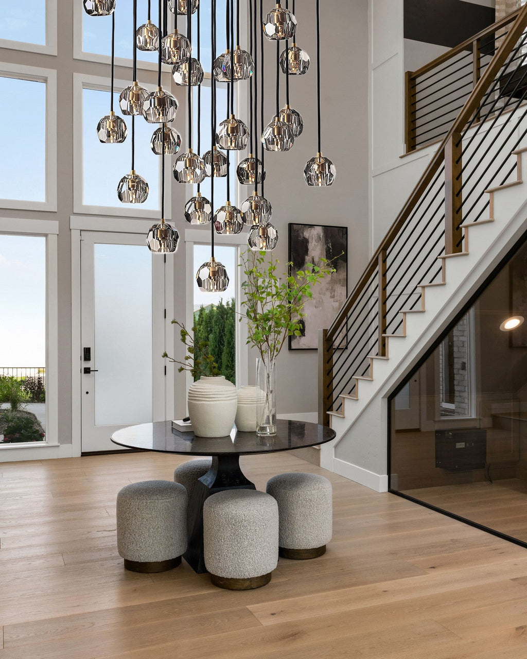 Celestine Crystal Orb Cascade Light Fixture