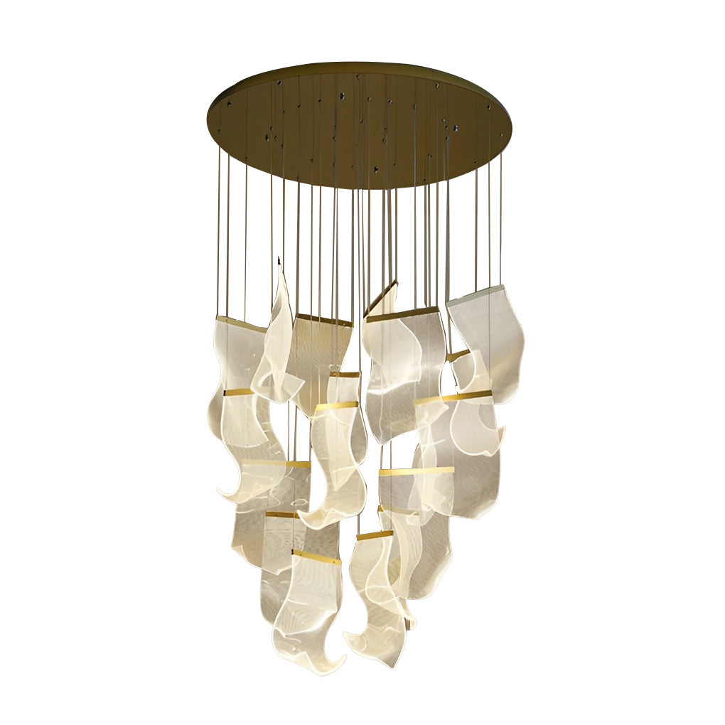 FELSTED CURVATURE ACRYLIC LED CHANDELIER WITH GRADUAL DIMMING