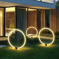 WINTERBOURNE MODERN RINGED LED GARDEN LIGHTING, WATER-RESISTANT LANDSCAPE ILLUMINATION