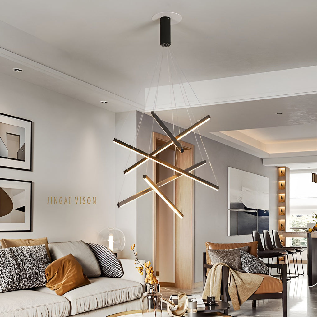 CHARLESTON SLIMLINE REMOTE-CONTROLLED LED CHANDELIER WITH VARIABLE BRIGHTNESS