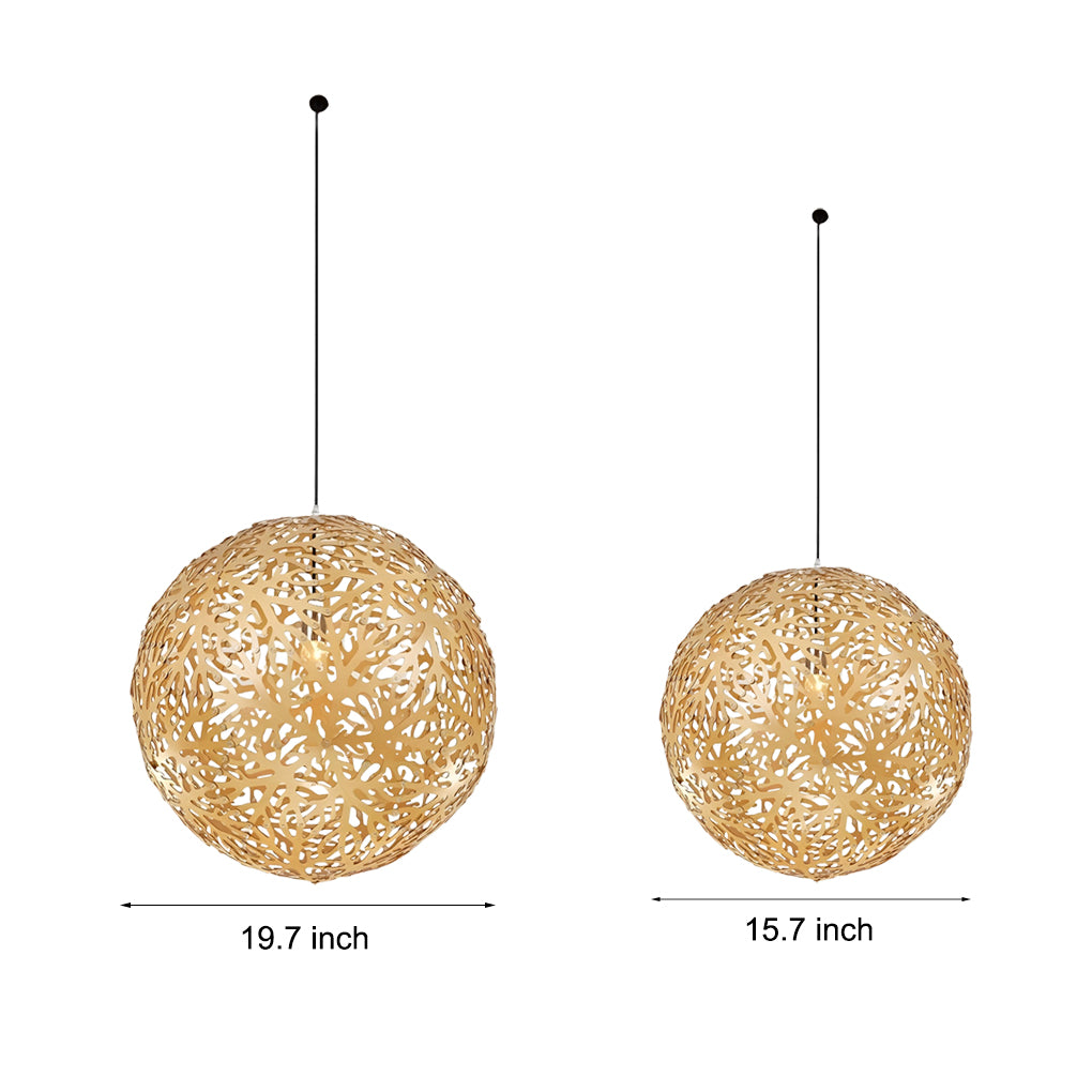 WHIMSY WOODEN ORB LED CHANDELIER