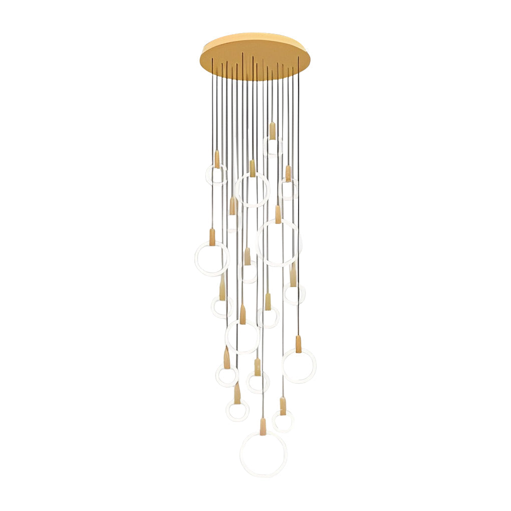 WINTHROP RINGED DIMMABLE LED STAIRWAY CHANDELIER