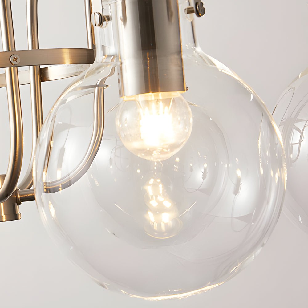 WINTERBOURNE NICKEL-FINISH SIX-BULB GLOBE CHANDELIER