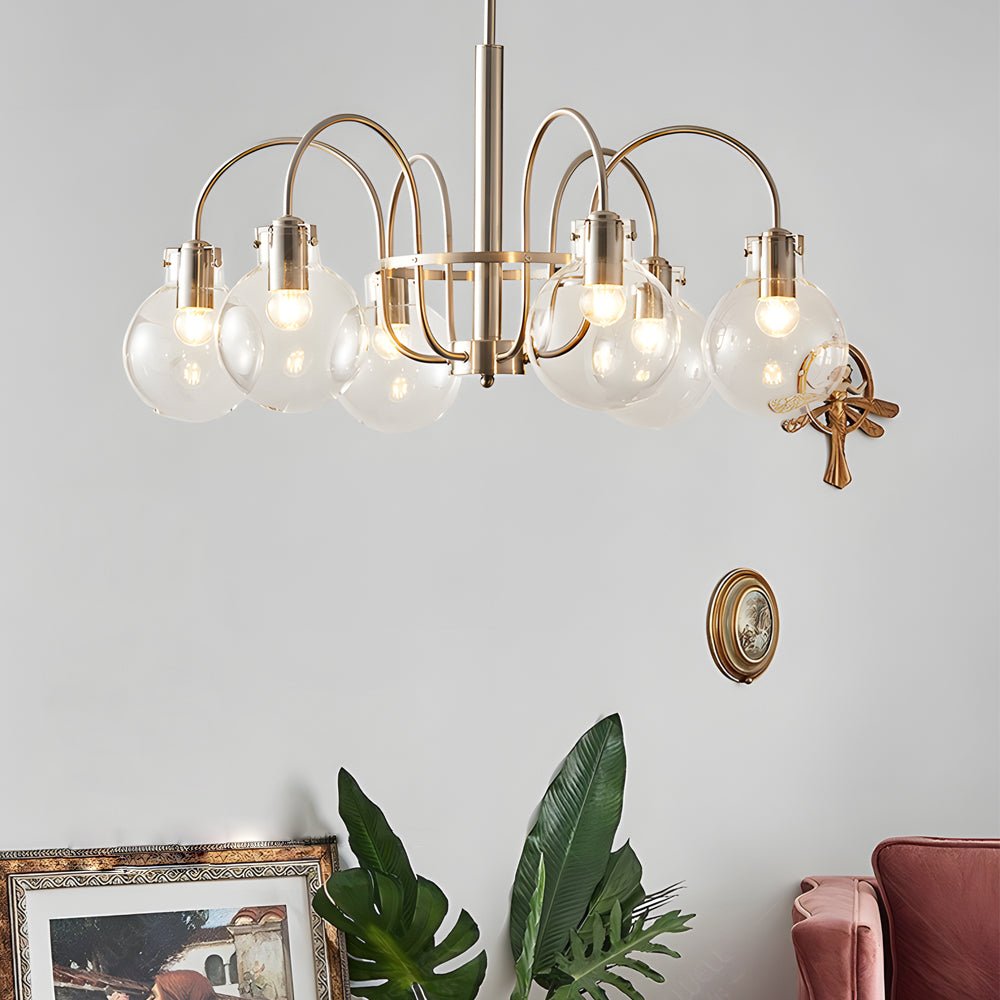 WINTERBOURNE NICKEL-FINISH SIX-BULB GLOBE CHANDELIER