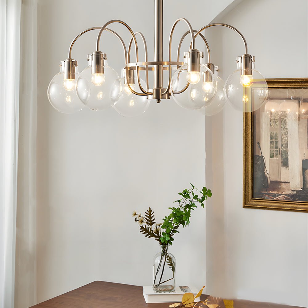 WINTERBOURNE NICKEL-FINISH SIX-BULB GLOBE CHANDELIER