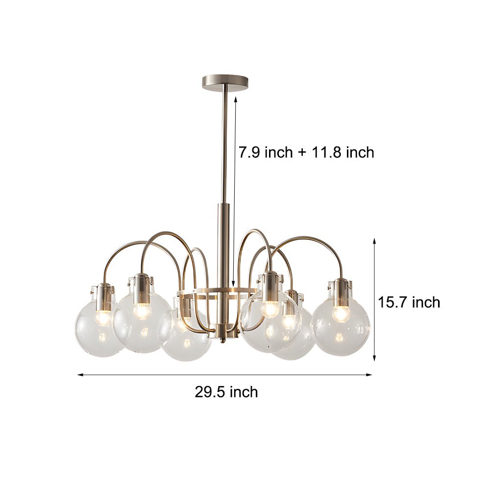 WINTERBOURNE NICKEL-FINISH SIX-BULB GLOBE CHANDELIER