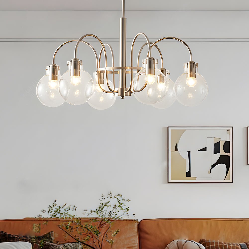 WINTERBOURNE NICKEL-FINISH SIX-BULB GLOBE CHANDELIER