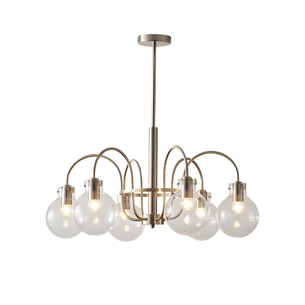 WINTERBOURNE NICKEL-FINISH SIX-BULB GLOBE CHANDELIER