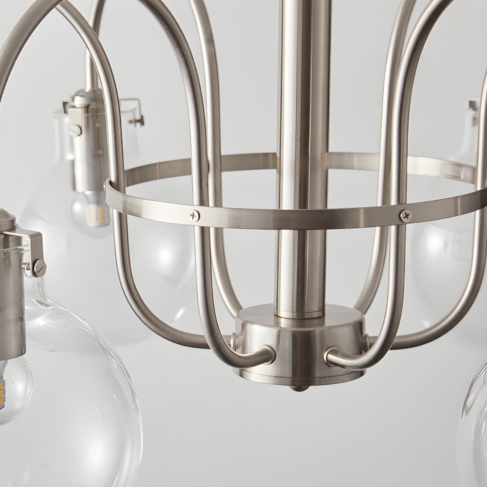 WINTERBOURNE NICKEL-FINISH SIX-BULB GLOBE CHANDELIER