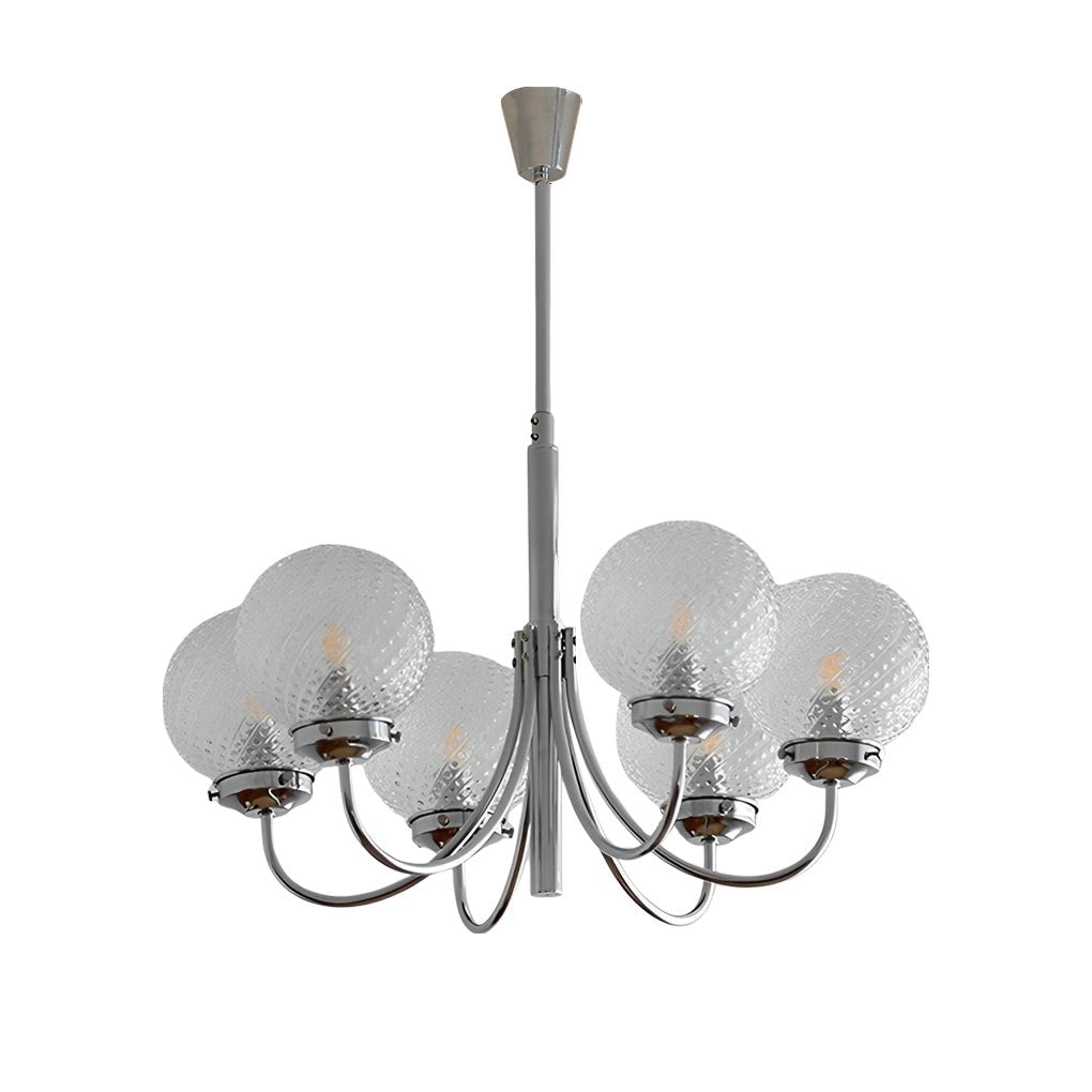 1. "WINSLOW COSMIC ORB CHANDELIER"  
   - A striking six-light fixture featuring minimalist glass orbs that evoke a celestial theme, perfect for contemporary spaces.

2. "HARTLEY ASTRAL GLASS SPHERE LIGHTING"  
   - This postmodern chandelier showcases si