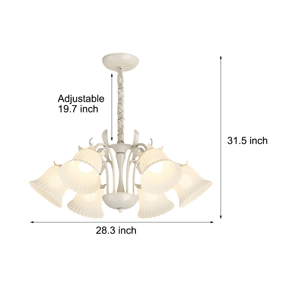 ALDERSON 6-BULB FLORAL DUSK CHANDELIER WITH DIMMING OPTIONS
