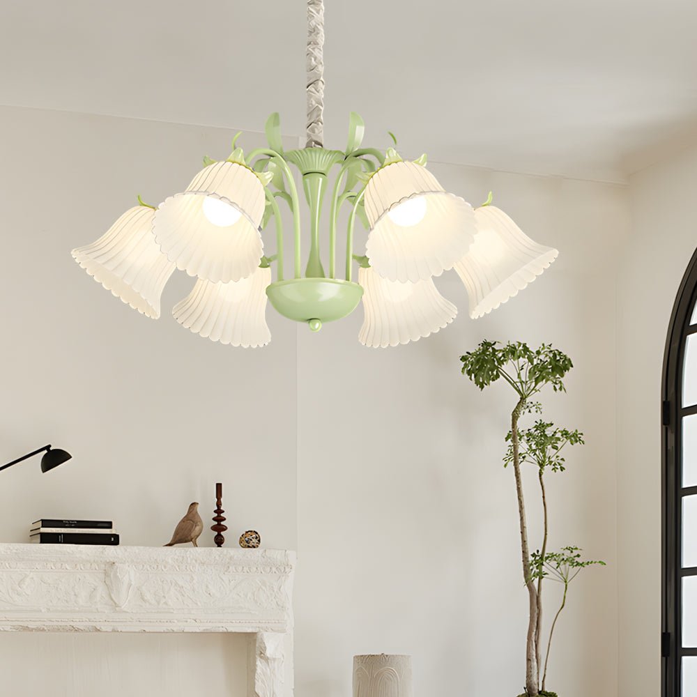 ALDERSON 6-BULB FLORAL DUSK CHANDELIER WITH DIMMING OPTIONS