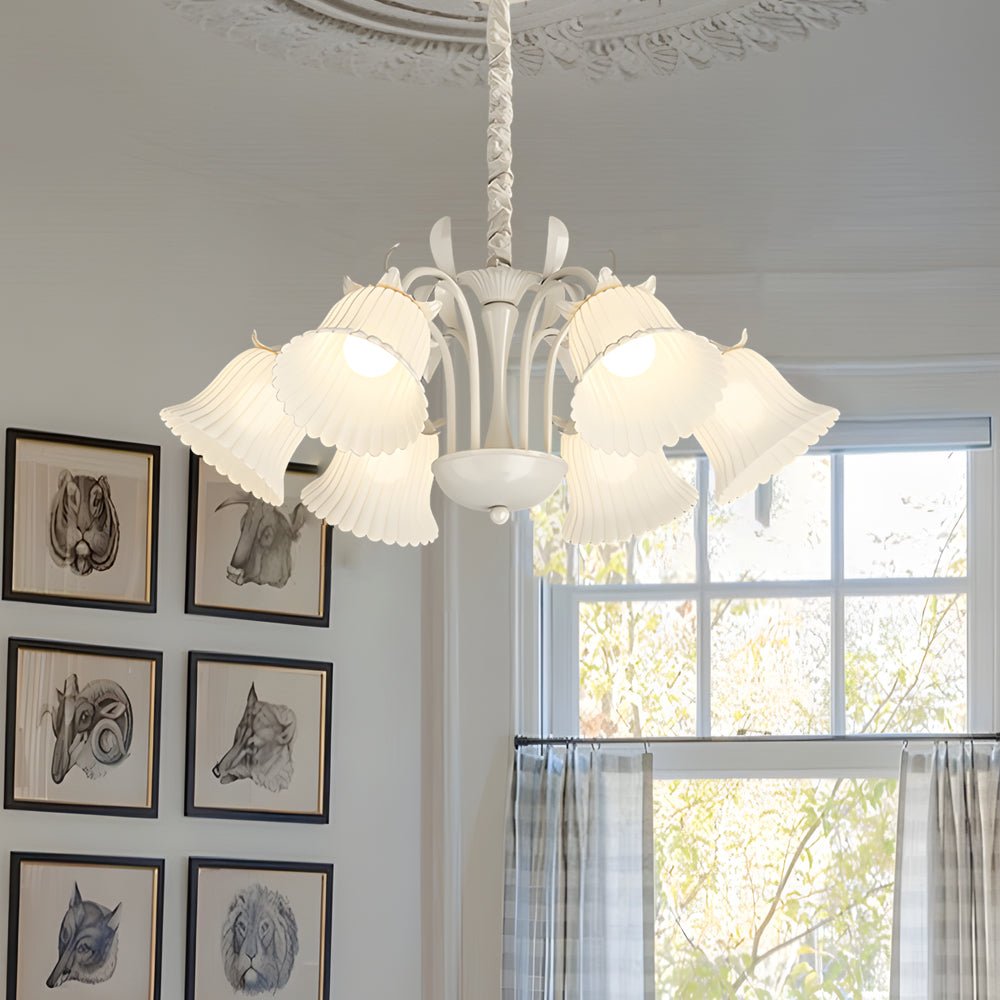 ALDERSON 6-BULB FLORAL DUSK CHANDELIER WITH DIMMING OPTIONS