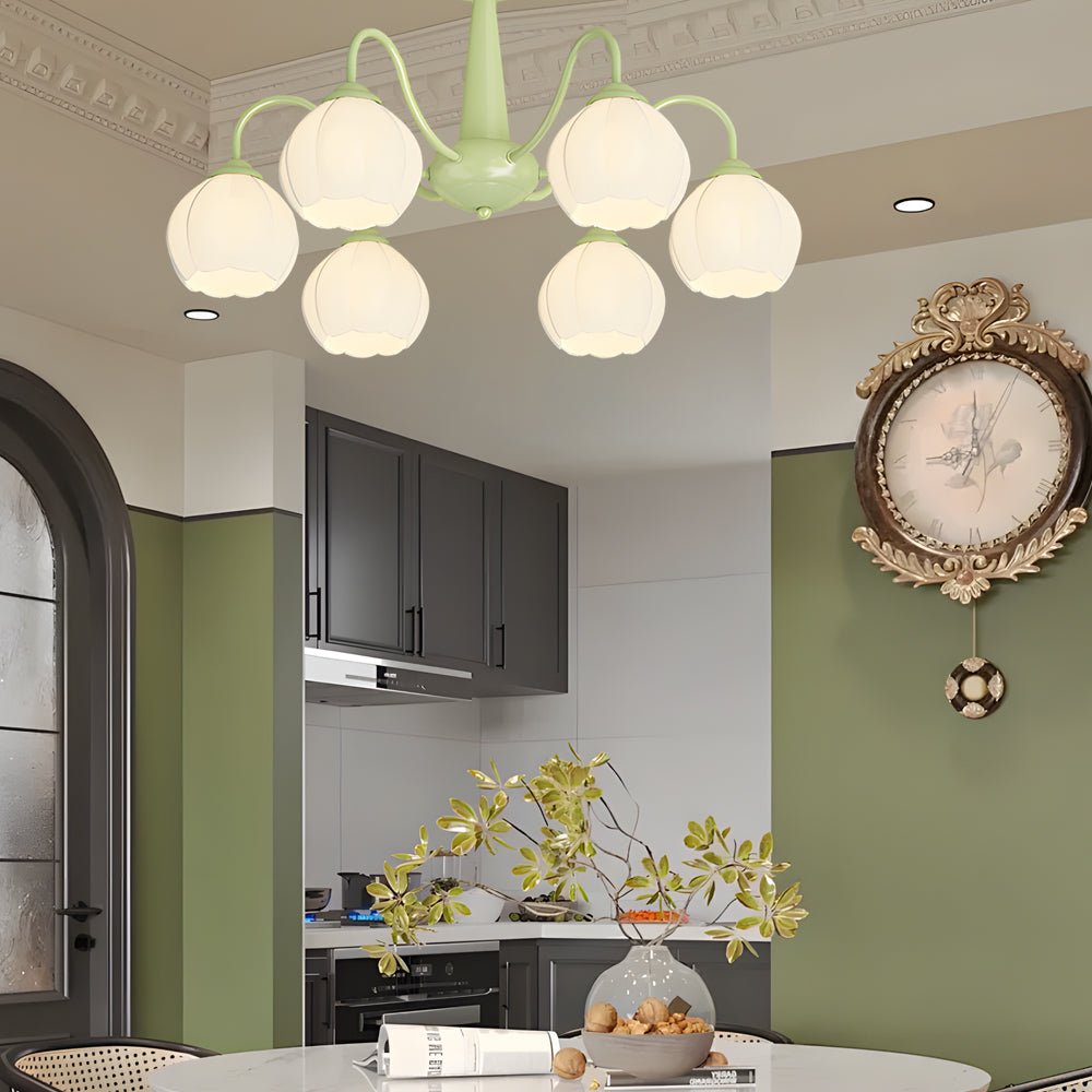 FLORENTINE TRIO DIMMER CHANDELIER WITH BLOOMING ORCHID DESIGN
