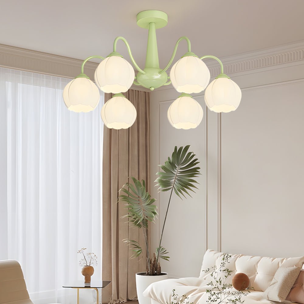 FLORENTINE TRIO DIMMER CHANDELIER WITH BLOOMING ORCHID DESIGN