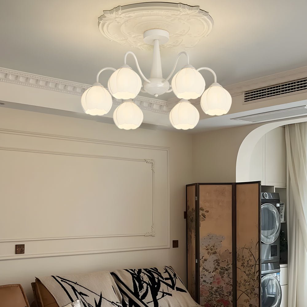 FLORENTINE TRIO DIMMER CHANDELIER WITH BLOOMING ORCHID DESIGN