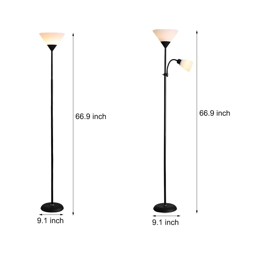 WINTHROP 67-INCH TORCHIERE FLOOR LIGHT WITH FLEXIBLE SIDE ILLUMINATION