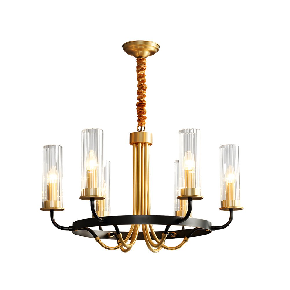 FENWICK RUSTIC WAGON WHEEL CEILING LIGHT WITH GLASS LANTERNS