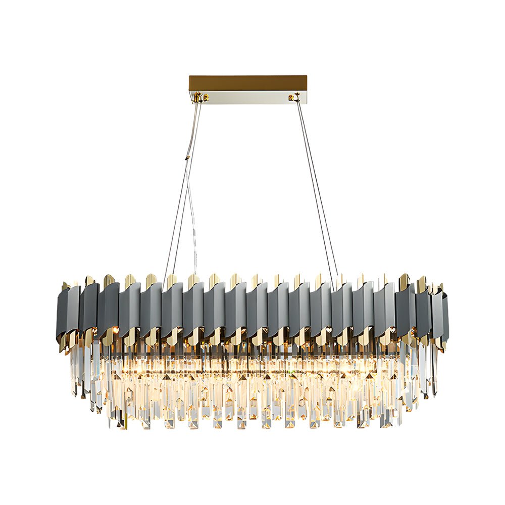 BRIGHTON CRYSTAL LAYERED DINING CHANDELIER WITH DIMMABLE FEATURE