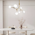 WINDSOR GOLD MOLECULAR LIGHTING FIXTURE WITH IVORY GLAZED GLASS