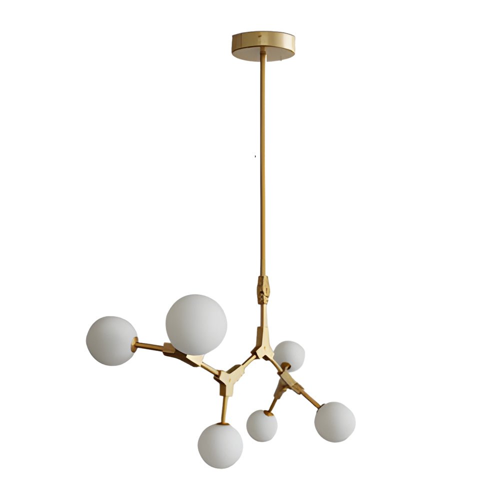 WINDSOR GOLD MOLECULAR LIGHTING FIXTURE WITH IVORY GLAZED GLASS