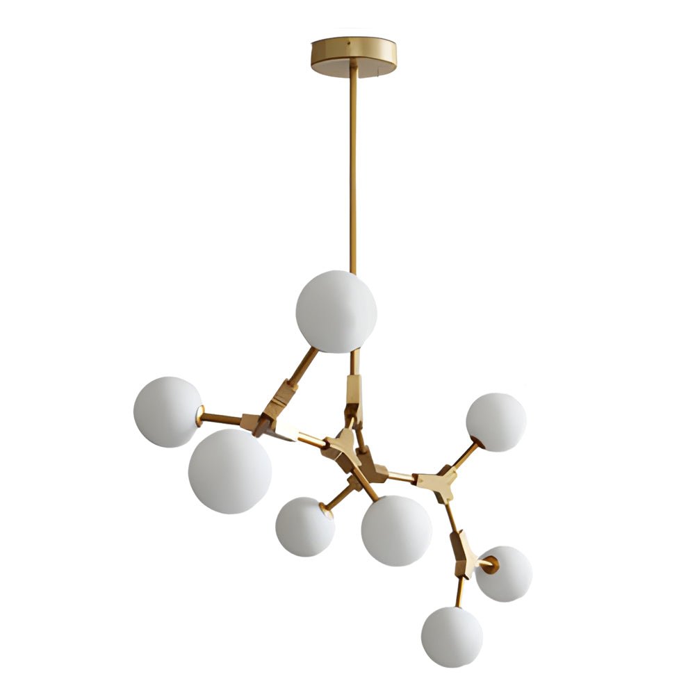WINDSOR GOLD MOLECULAR LIGHTING FIXTURE WITH IVORY GLAZED GLASS