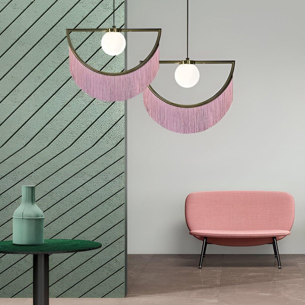 FLORENCE ROSE TASSELED LED PENDANT LIGHT