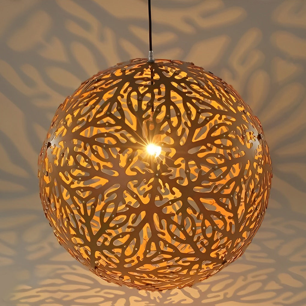 WHIMSY WOODEN ORB LED CHANDELIER
