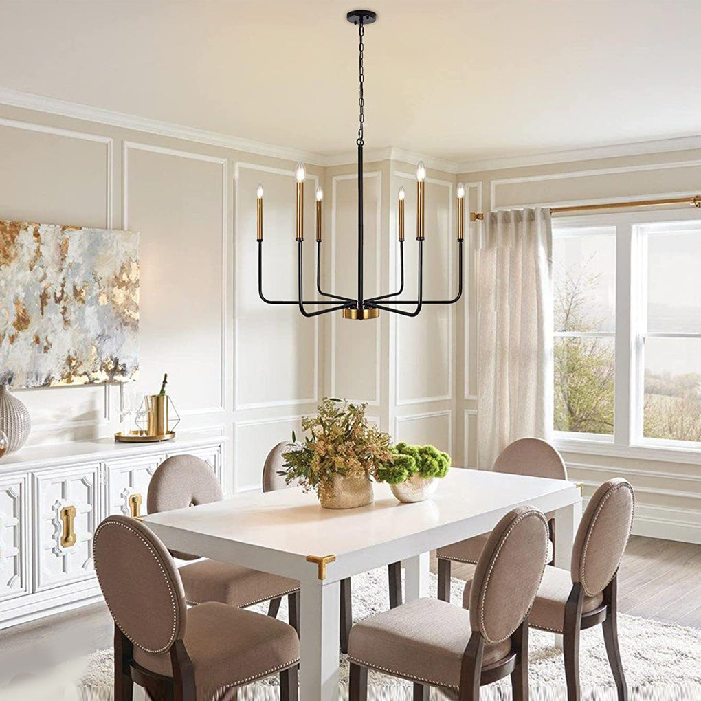 WINTERBOURNE SIX-LIGHT IRON CANDLE CHANDELIER