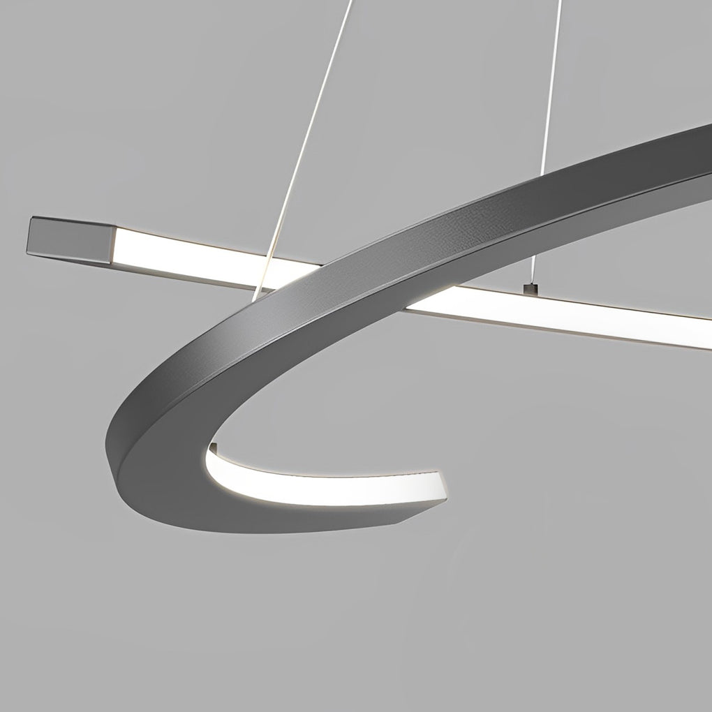 RAVENHURST BLACK SEMI-CIRCULAR LED CHANDELIER WITH TRIPLE DIMMING