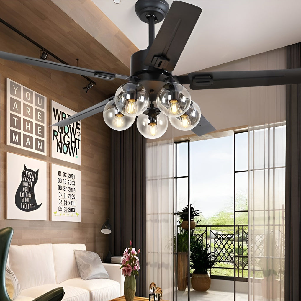 WINDSOR HARMONY 42-INCH CEILING LIGHT FAN WITH REMOTE CONTROL AND FIVE GLEAMING BULBS