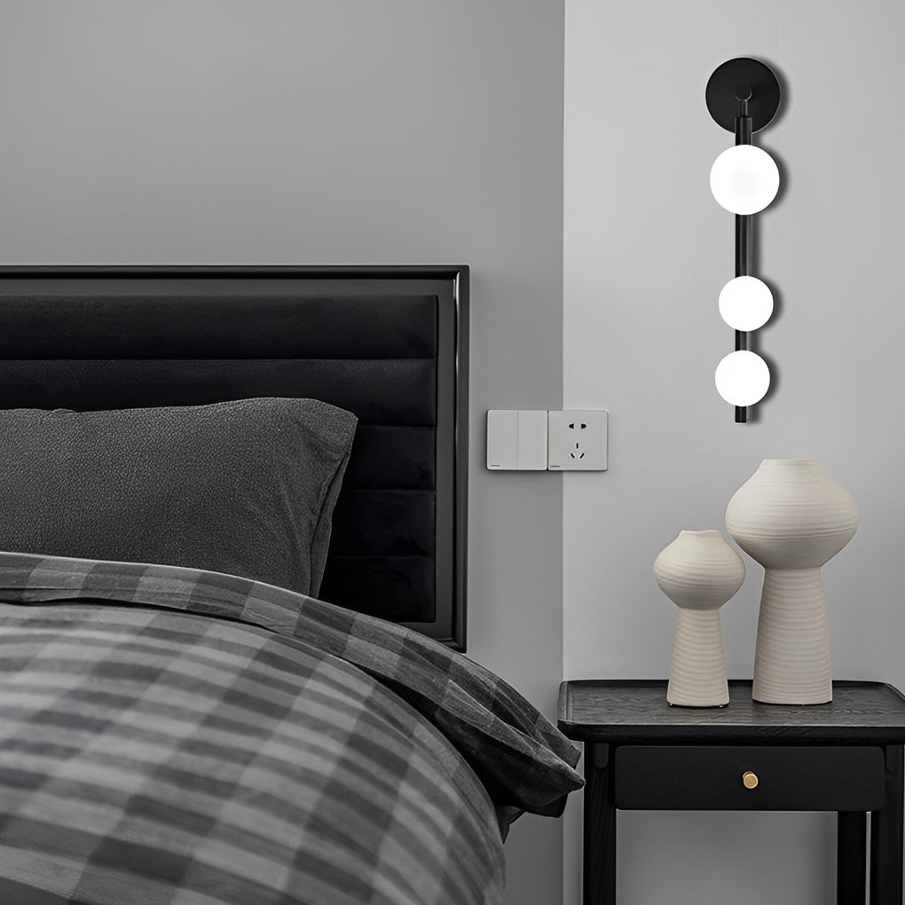 WINTHROP TRIO CRYSTAL ORBS MODERN WALL LANTERN
