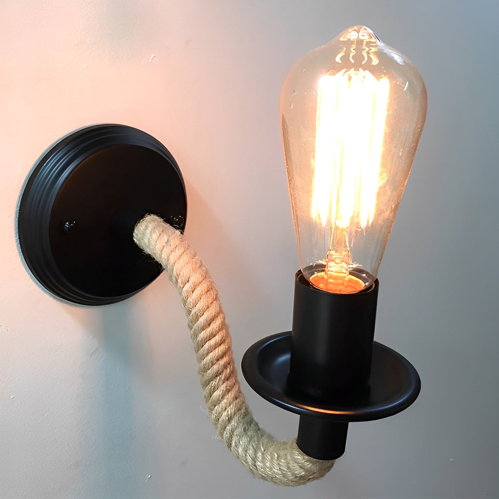 BRACKENFORD IRON CABLE WALL SCONCE WITH VINTAGE CHARM