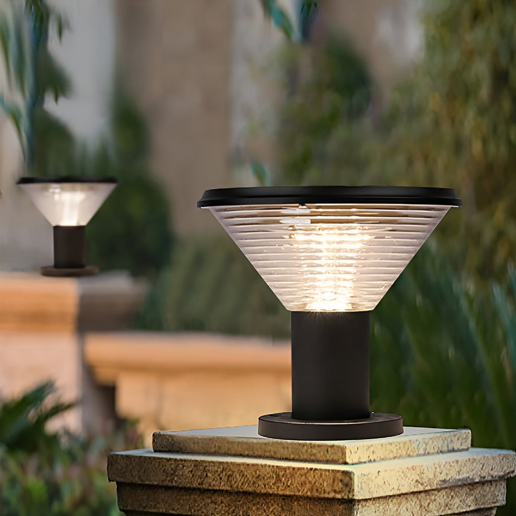 RAVENWOOD SOLAR-POWERED CIRCULAR FENCE LANTERNS WITH SMART LIGHTING