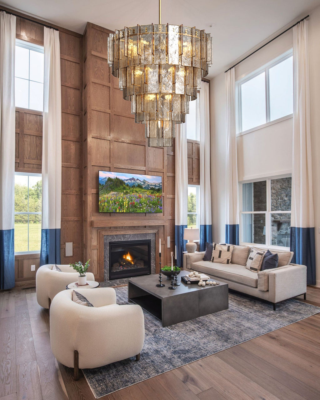VERDANTIA SMOKED CRYSTAL TIERED CEILING LUMINAIRE