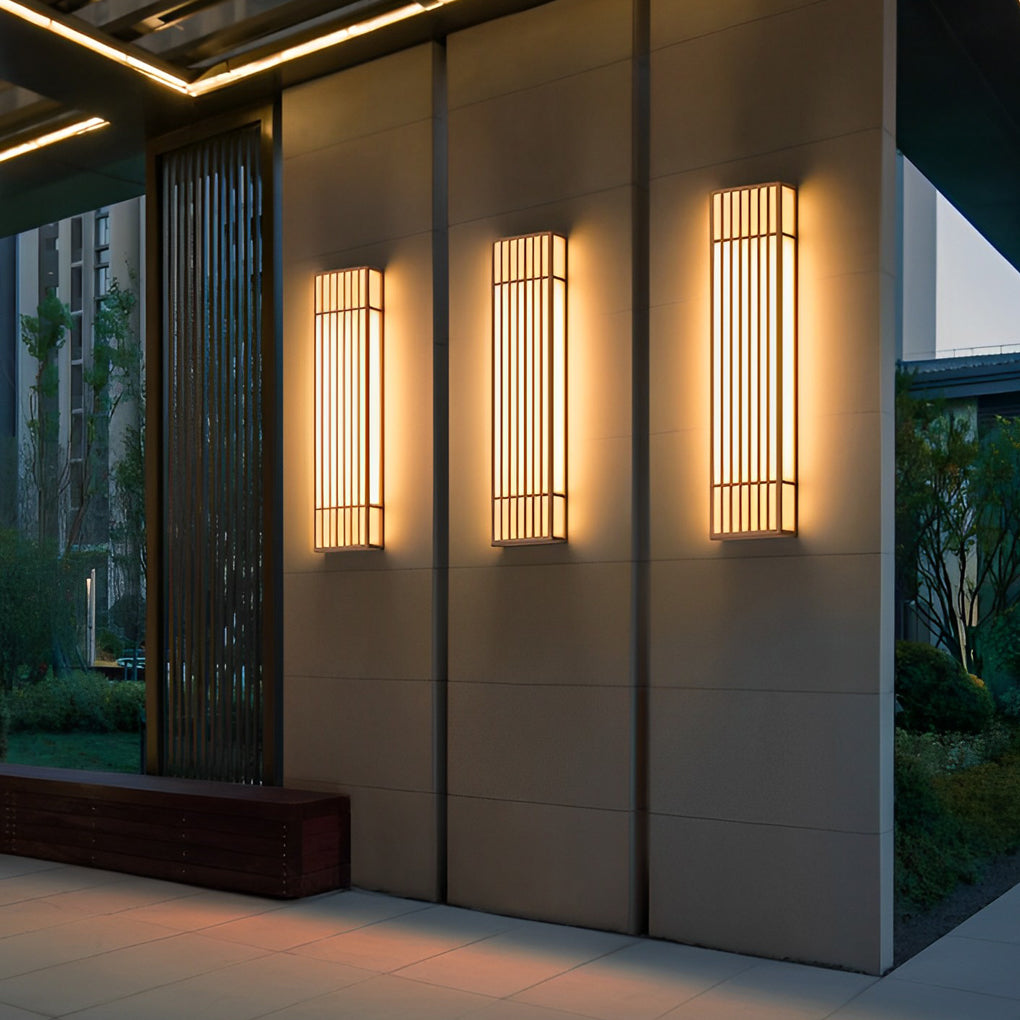 WINDSOR BROWN STRIPE OUTDOOR LED WALL LANTERN