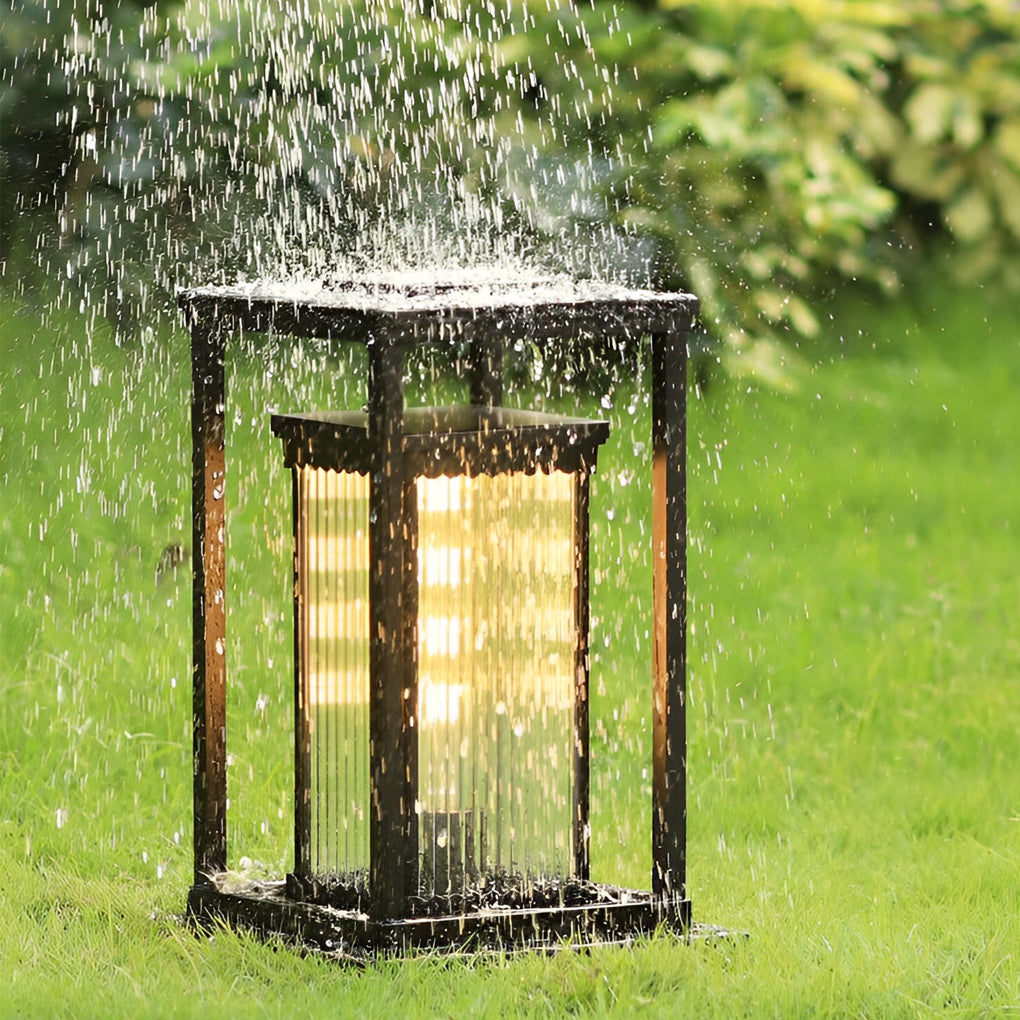 WINTERBOURNE RIBBED GLASS SQUARE SOLAR PATH LIGHTS