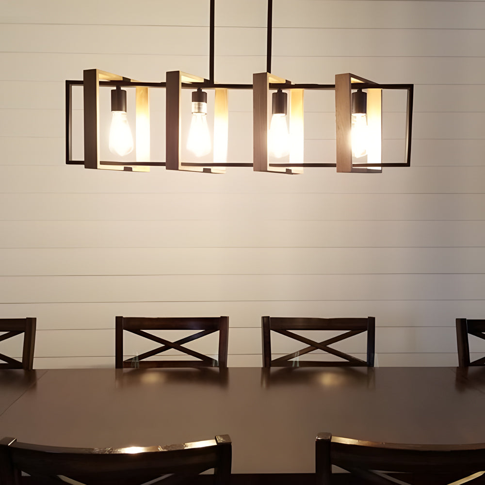 WINTERBOURNE WOODEN BEAM DINING CHANDELIER