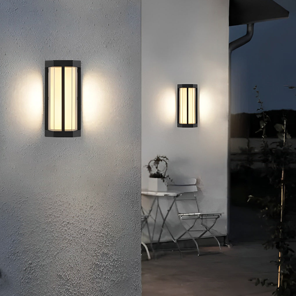 WINDSOR RAINPROOF DUAL ACRYLIC GLOW WALL LANTERNS