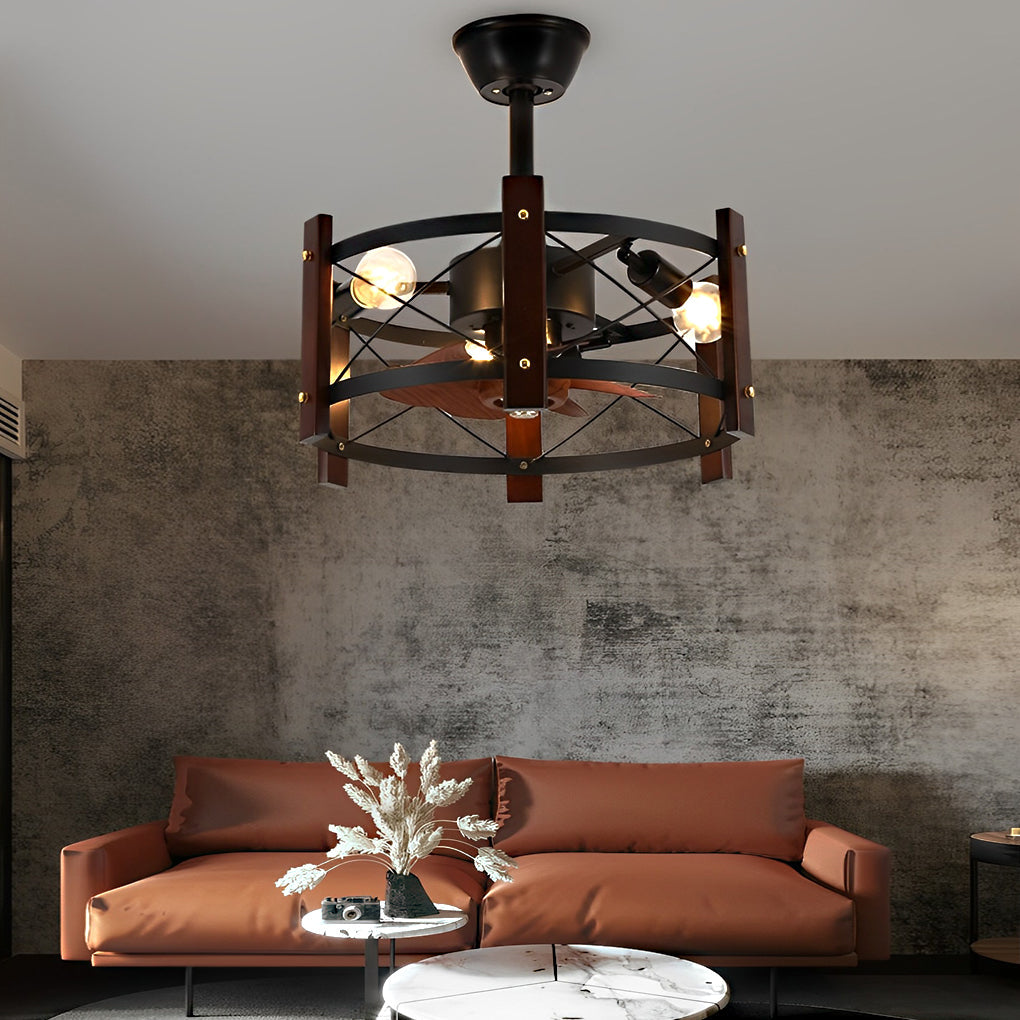 WINTERBOURNE METAL BLADELESS CEILING FAN WITH CHANDELIER