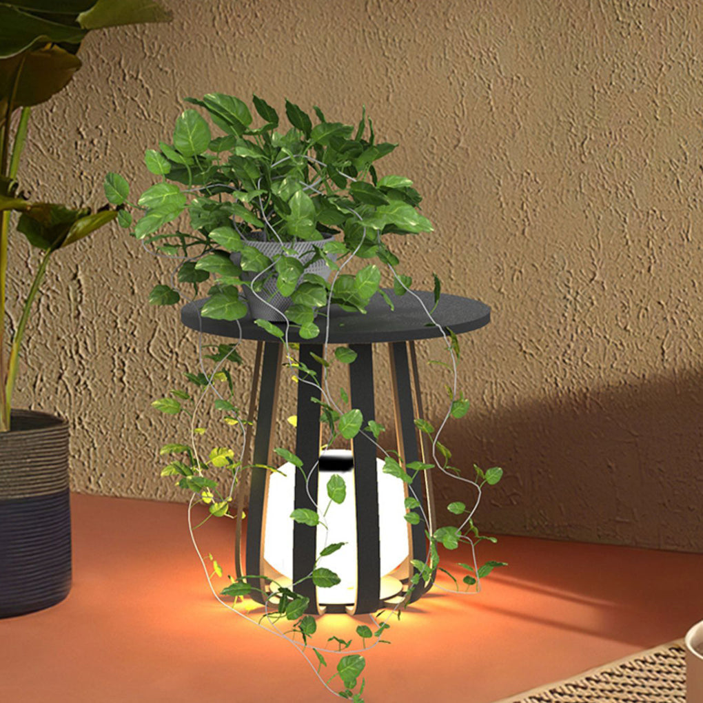 WINDSOR CIRCLE SOLAR GLOW LANTERN WITH RGB ILLUMINATION