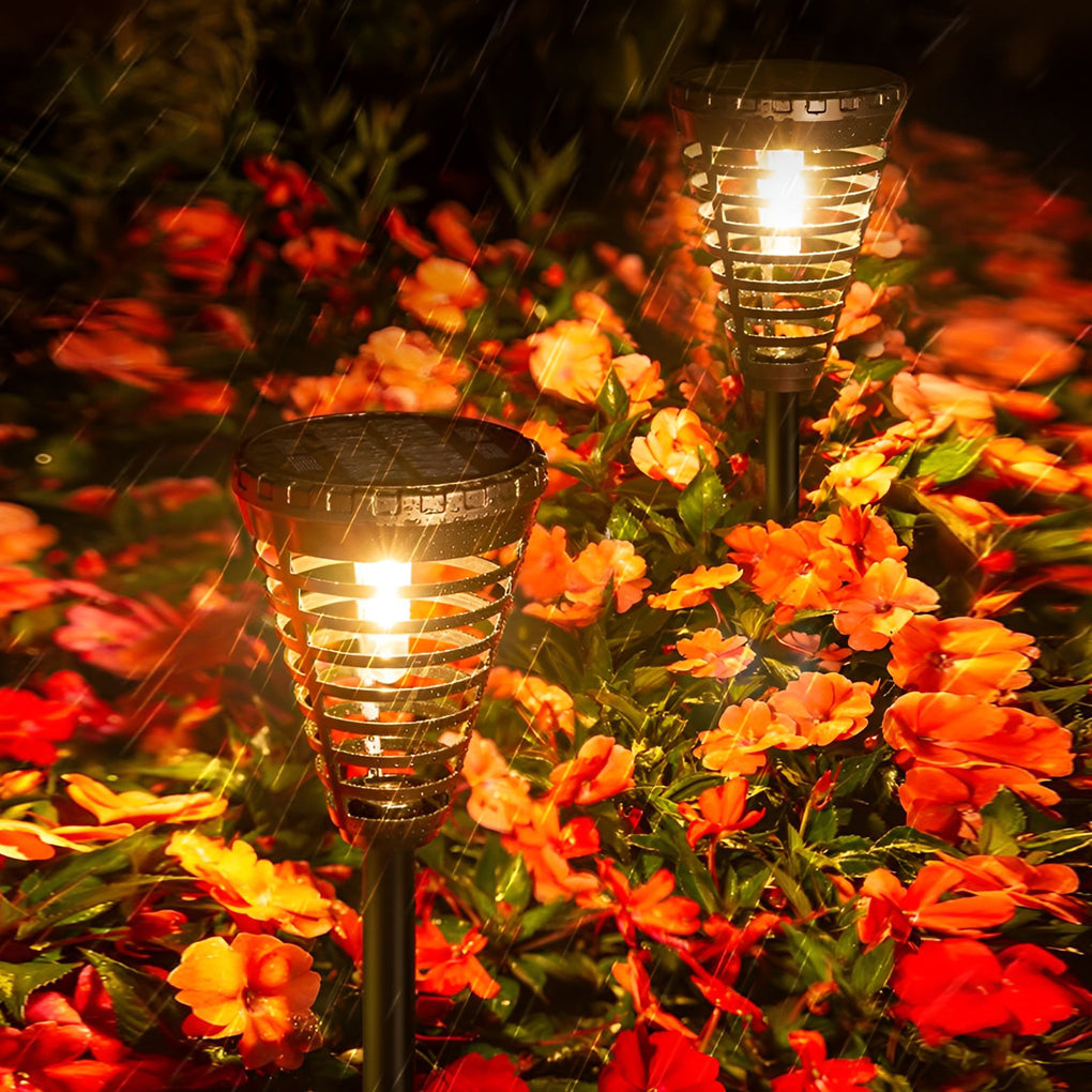 CHARLESTON RINGED SOLAR GARDEN LIGHTS WITH CONICAL DESIGN