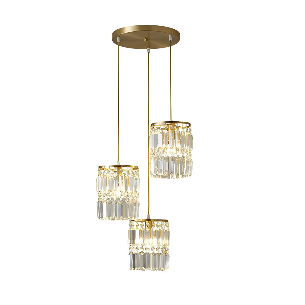 WINTHORPE CYLINDRICAL CRYSTAL PENDANT LIGHT WITH TRIPLE DIMMING