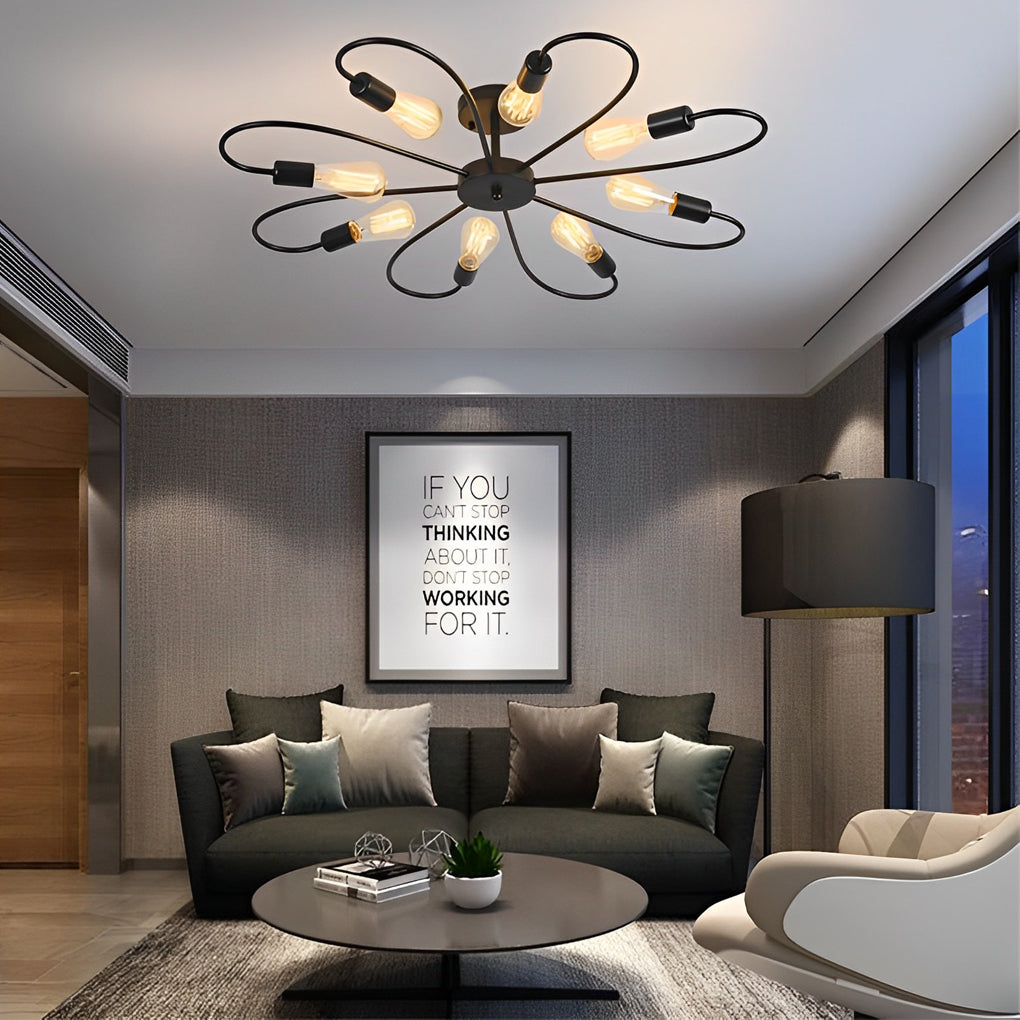 FLORENTINE IRON BLOOM CEILING LANTERN