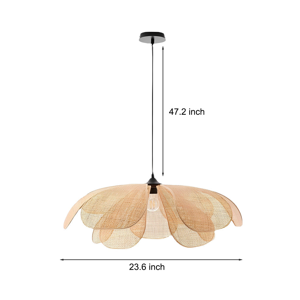 RAVENWOOD RATTAN PETAL TRILIGHT CHANDELIER