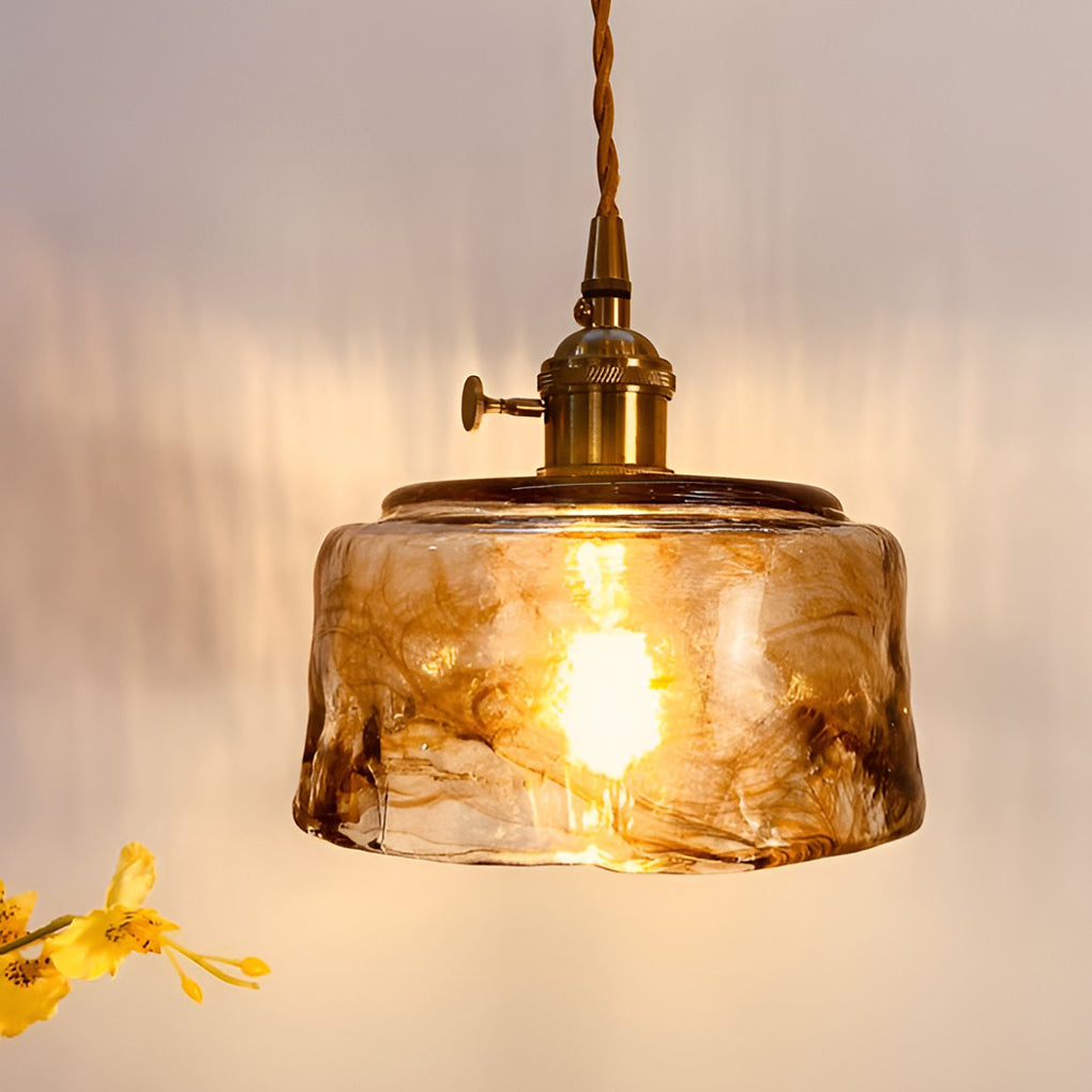 RAVENSCROFT POLISHED METAL GLASS PENDANT LIGHT