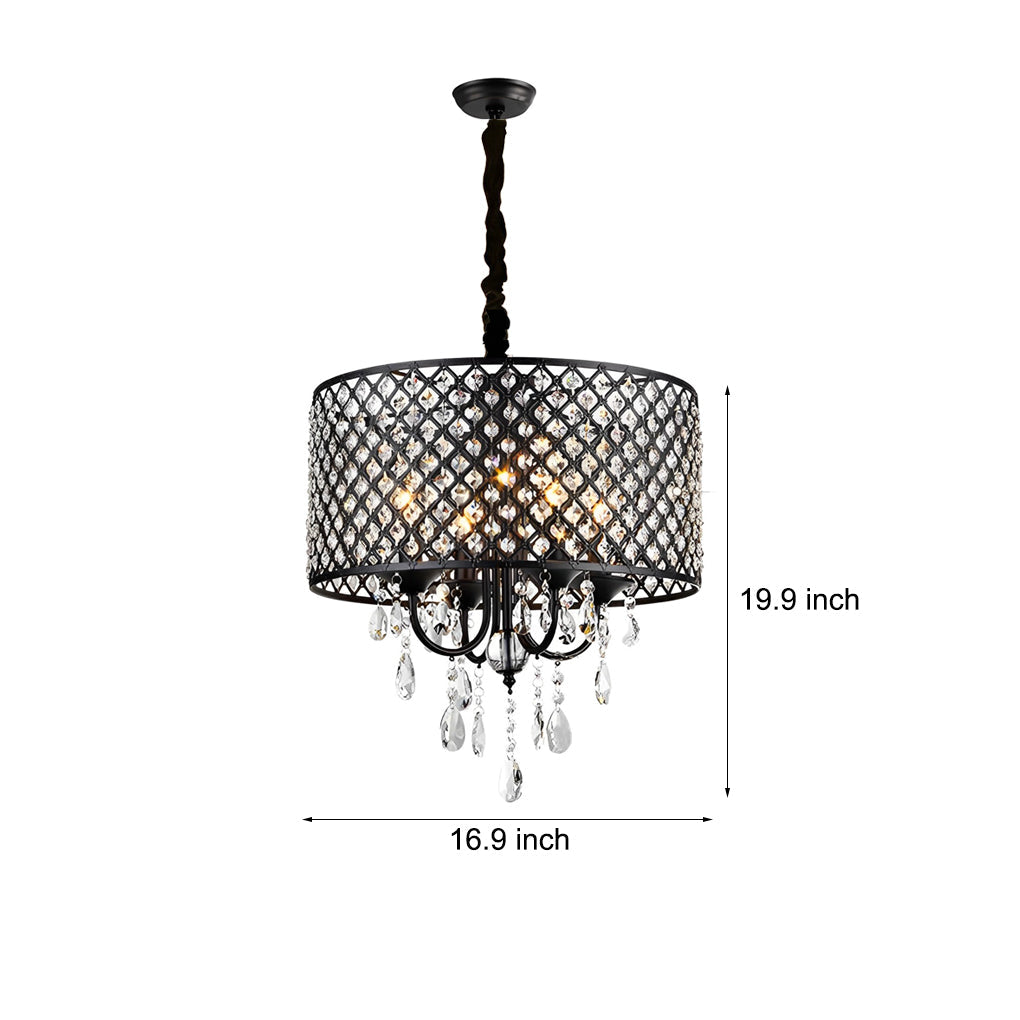 WINTHROP IRON ORB CRYSTAL HANGING LANTERN