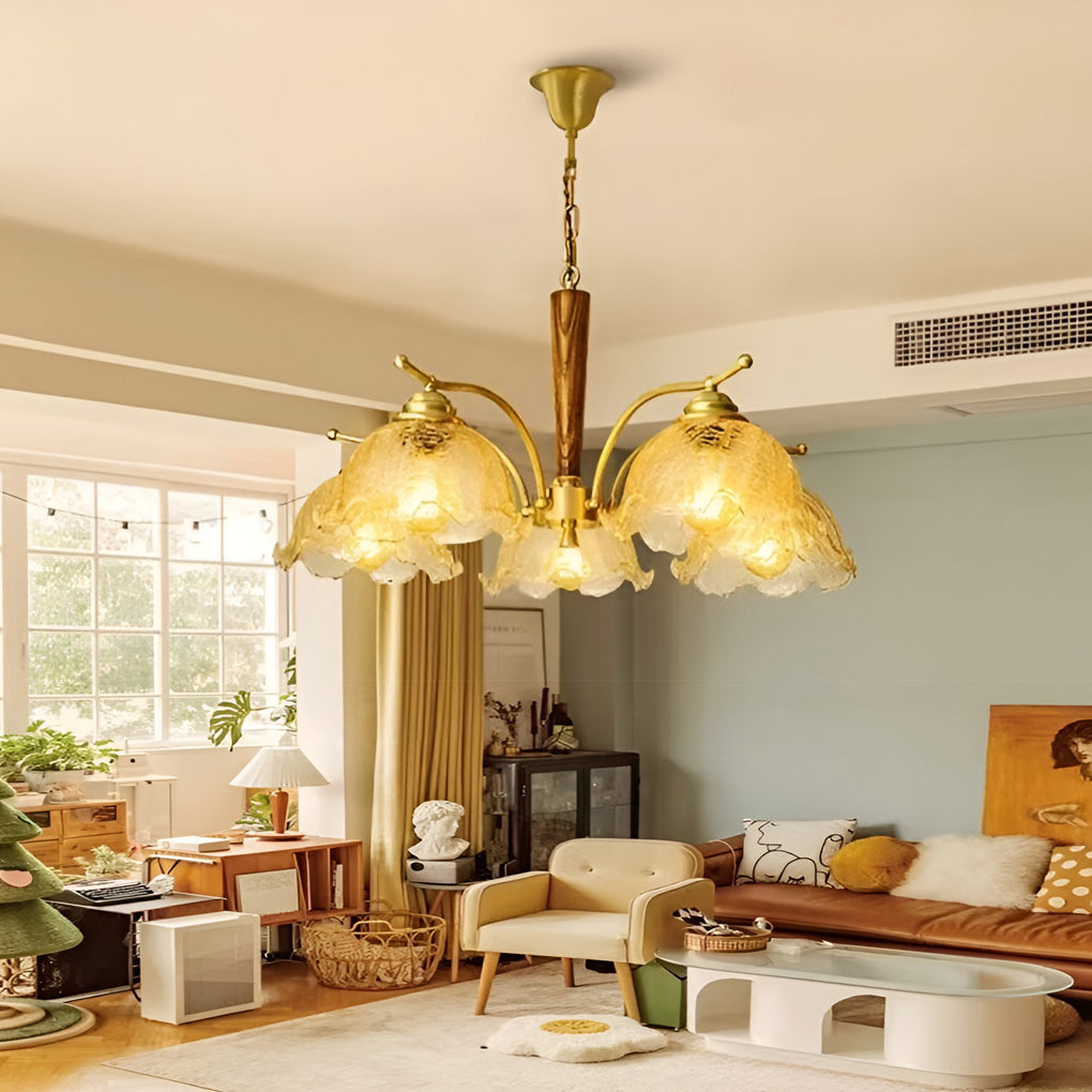 WINTHORPE TRIO CRACKED GLASS CEILING PENDANT